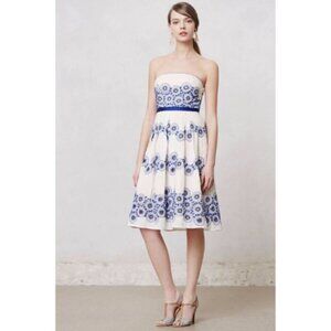 Anthropologie By Moulinette Soeurs Womens 4 Forget-me-not Cold Shoulder Dress
